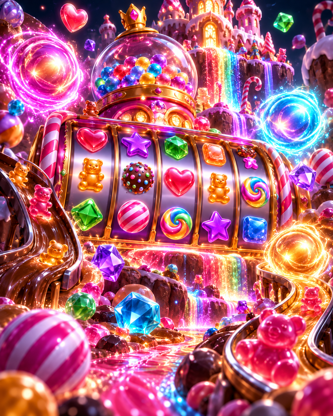 Candy multiplier themed slot games